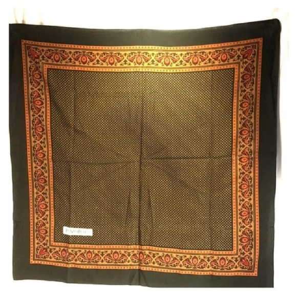 Saint Laurent Accessories - Saint Laurent Multicolor Silk Scarf/Wrap
